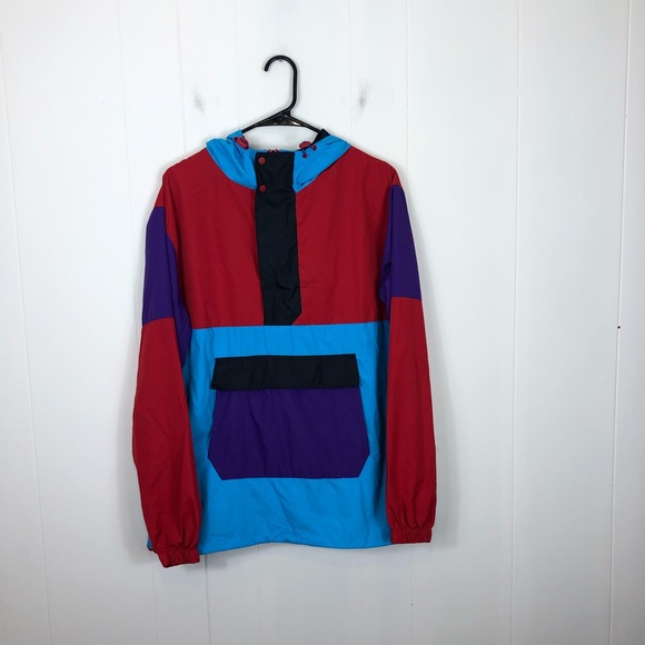 Kolby Black Colour Block Anorak Windbreaker Sz S - Picture 1 of 6